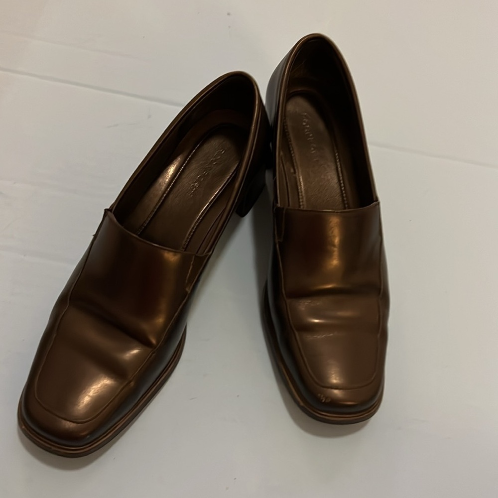 Rockport Loafers women’s Leather 8M shoes heeled Black slip ons comfort career - Picture 16 of 16